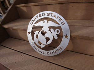 US Military Service Branch Logo'd Aluminum Metal Signs - Home Wall Decor 