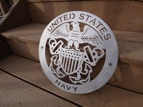 US Military Service Branch Logo'd Aluminum Metal Signs - Home Wall Decor 