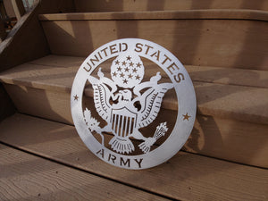 US Military Service Branch Logo'd Aluminum Metal Signs - Home Wall Decor 